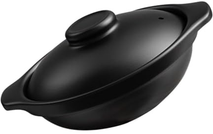 BESTonZON Casserole Céramique Avec Couvercle Marmite Résistante Haute Température Pour Cuisson De Riz Braisé Et Soupe Casserole Pratique Pour Personnes Ustensile De Cuisine Compact