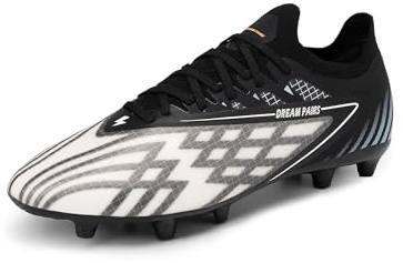 DREAM PAIRS Scarpe da Calcio da Uomo Scarpe da Calcio Professionali con Tacchetti e Punte Scarpe da Calcio per Esterni per Uomo ,Size 42,Nero Bianco,SDSS2406M-E