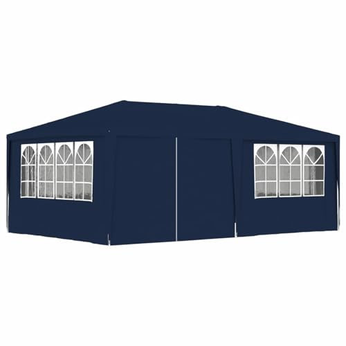 ShCuShan Profi-Partyzelt mit Seitenwänden 4×6 m Blau 90 g/m² Kuppelzelt Party Pavillon Faltbar