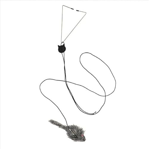 Porte Suspendue Souris Jouet pour Chat Interactif SRLWMYI 2 Pièces Jouet Chat Interieur avec Souris de Remplacement et Couineur Aucune Pile nécessaire, pour l'exercice du Chat Jouets chaton en Peluche