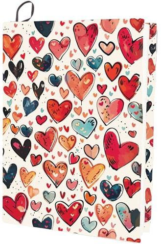 craspire Couverture de Livre Extensible en Forme de Cœur Rouge Lavable et Réutilisable en Nylon pour Livres de 9 x 11 po Convient pour Les Livres à Couverture Rigide des Élèves de la Classe