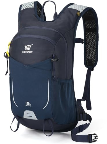 SKYSPER Sac à dos de randonnée 15L avec poche à l'épaule, petit sac à dos de trekking respirant pour femmes et hommes