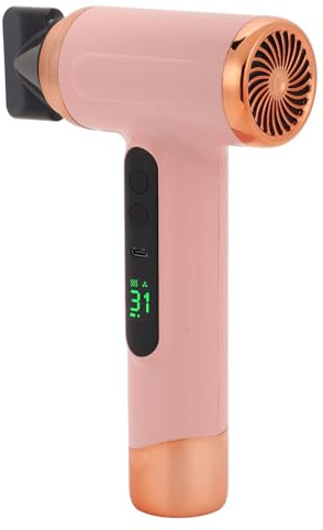 Masyrt - Sladdlös Hårfön för Kvinnor Män, Bärbar Hårtork Resehårtork USB-uppladdningsbar Hårfön Hot Cold Wind Styling för Studenthemsstudenter Hem (Rosa)