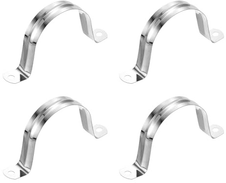 QUARKZMAN 4pz Morsetti per Tubi Rigidi 60mm(2.36 Acciaio Inossidabile 304 | a 2 Fori a Forma di U Staffa a Tubo Appendi Tubi, per Fissare Tubi Cavi