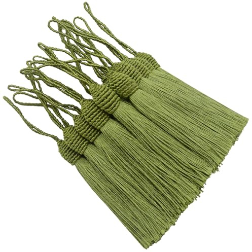 20 Stück 15.5cm Quasten Anhänger Handgefertigtes Basteln-Armegrün | Quasten mit Schleife für DIY Lesezeichen,Schmuckherstellung,Ohrring,Girlanden Deko,Schlüssel,Taschen und Souvenir