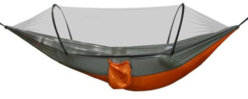 Hamaca, hamaca portátil de gran capacidad de carga, mosquitera resistente al desgarro, adecuada para uso en exteriores(orange,260 * 140cm)