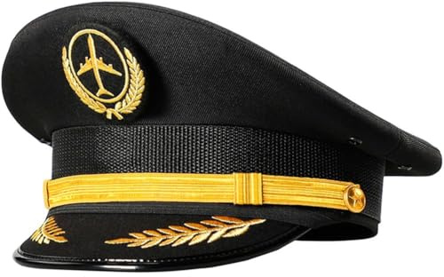 Vobumix Pilotenhut, Airline-Kappe, Halloween, Pilotenkostüm, Kopfbedeckung, Pilotenparty, Mottohüte, Airline-Pilot, Halloween-kostüm-zubehör