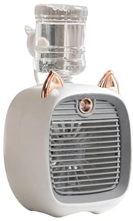 Générique Ventilatore CA portatile, mini ventilatori USB per condizionatore d'aria a velocità regolabile | mini ventilatori a forma di fontana da bere, ventilatore USB con grande batteria per