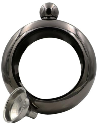 Petaca de acero inoxidable, petaca para mujer, botella de whisky de bolsillo, jarra de vino con tapa de líquidos para baile, fiesta de cumpleaños, club, bar (negro)