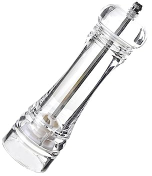 TOPPERFUN Acrylic Pepper Mill and Salt Grinder Set 14cm Adjustable Coarseness Manual Grinding Tool for Spices for Kitchen Use
