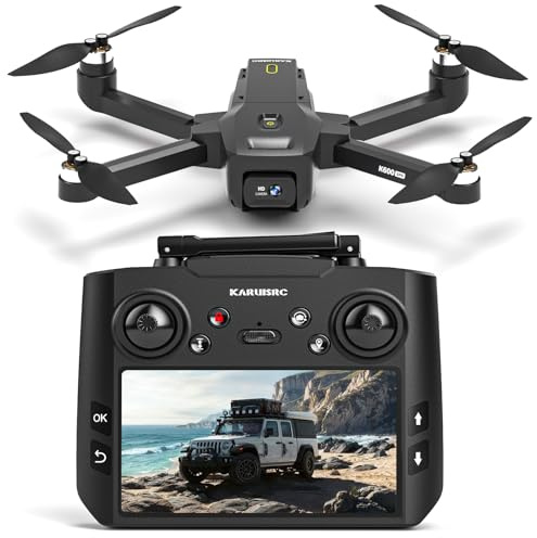 GPS Drohne Mit 4K Kamera, 4,5 FPV Bildschirm, 5GHz Übertragung, Bürstenloser Motor, Automatische Rückkehr, Folgemodus & SD-Karte. Gestensteuerung, Optischer Fluss Für Erwachsene/Einsteiger