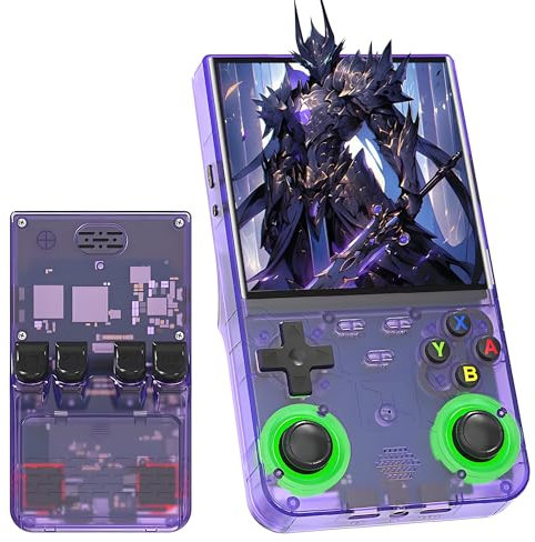 R36 Ultra Consola portátil de Juegos Retro,25 emuladores,20000+Juegos,Pantalla IPS OCA de 4 Pulgadas,Compatible con conexión de Mando,WiFi 2,4GHz,Sistema Linux,Consola de Juegos portátil(Morada 128G)