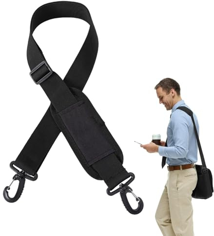 Raheem Schultergurt, 160cm Universal Verstellbare Schulterriemen, Verstellbar Taschengurt mit Schulterpolster und Drehhaken für Gepäck Duffel Kameratasche Laptoptasche
