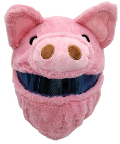Motorradhelm-Abdeckungen, Halloween-Gesicht Schwein Plüsch Helmüberzug Motorrad Dekorative Lustige Niedliche Cartoon Keine Blockierung Vision Abdeckung für Reiten Party Nur