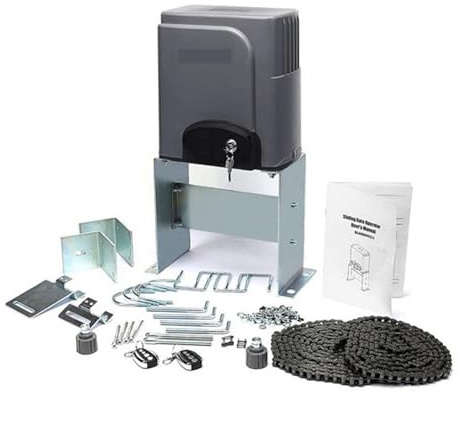 YVAAASIYC 600kg Chain Drive Sliding Gate Opener/electric Gate Motors With Two Remote Controls 6m/20ft Chains