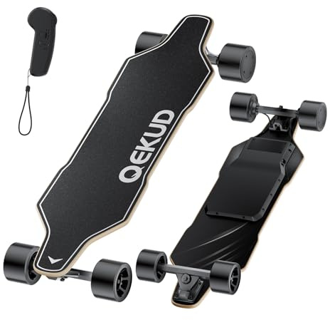 Qekud D3L Elektro-Skateboard mit Fernsteuerung für Erwachsene und Jugendliche, 900W Motor 2 Geschwindigkeitsmodi, für Stadt und Straße