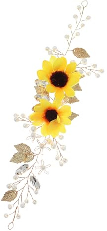 LOLIPPYY Diadema Flores y Zirconia para Mujer Tocado Boda y Fiesta Adorno Cabeza Dorado con Flor de Seda Accesorio Elegante para Cumpleaños y