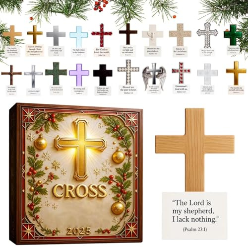 Jul Kors Ornament 2025 Advent 2D Akryl Jul Kristen Dekorationsföremål