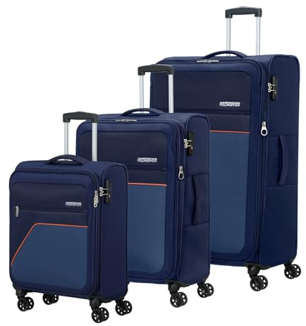 American Tourister Trolley Sky Surfer 3 PC Set A Dark Navy dunkelblau 81cm