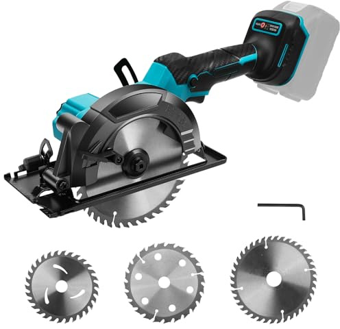 FormiPow 6 Zoll Akku Handkreissäge Kompatibel mit Makita 18V akku, Bürstenlose Mini Kreissäge, 5800RPM, Einstellbarer Schnittwinkel 0-45°, Schnitttiefe 55mm, Handkreissäge für Holz, Metall (ohne Akku)