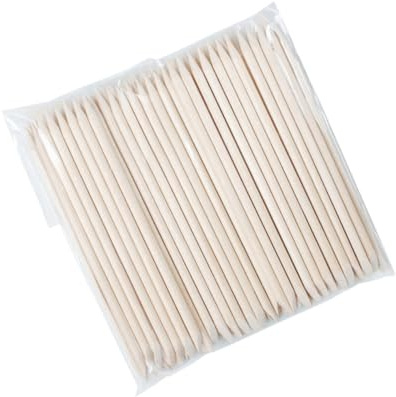 Bastoncini in Legno per Unghie 100 Pezzi, Beige, Punta