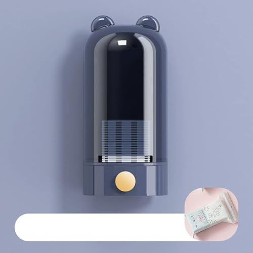 LUCKDANO Automatischer Wattepad-Spender, Wandmontage, Transparenter Halter, Staubdichter Kosmetikpad-Organizer für Einfachen Zugriff, ABS-Material (BLUE)