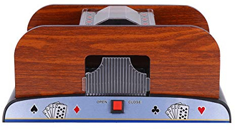 POPETPOP Elektrischer Automatischer Kartenmischer und Kunststoff zu 2 Bridge und Poker Kartendecks für Brettspiele und Kartenspiele
