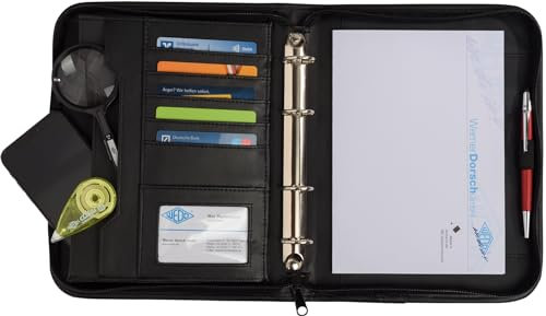 WEDO 0581501 Collegemappe A5 ,4-Ring Mechanik, schwarz