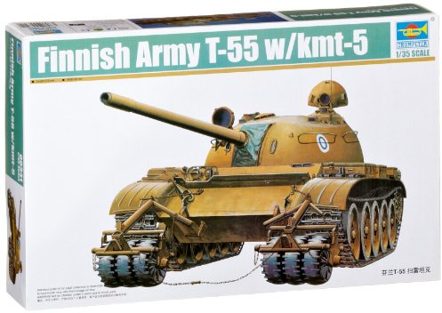 Trumpeter 00341 Modellbausatz Finnischer Panzer T-55 mit Minenräumer, Verschieden