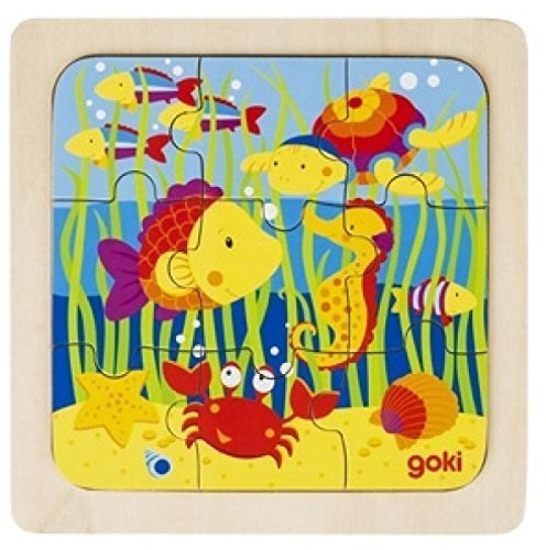 Goki Einlegepuzzle Meer, 9 Teile