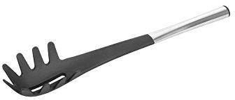 Alessi Domenica Ustensiles de Cuisine Cuillère à Spaghetti Noir/Acier Inoxydable