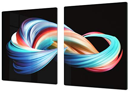 MOLTO GRANDE asse da cucina in VETRO temperato – Enorme Tagliere - Pezzo Unico (80x52cm) o Due Pezzi (40x52cm ognuno) Serie astratta DD14