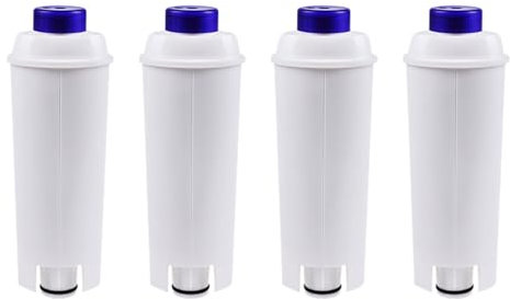 Rediboom Paquete de 4 filtros de agua para máquina de café compatibles con DeLonghi DLSC002, apto para De'Longhi ECAM, ETAM, EC680, EC800