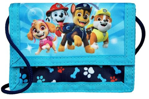 Polyester, Geld- und Brustbeutel, Paw Patrol, mit Klettverschluss, Kordelband, Geldscheinfach und Münzfach, ca. 9 x 13 x 1 cm