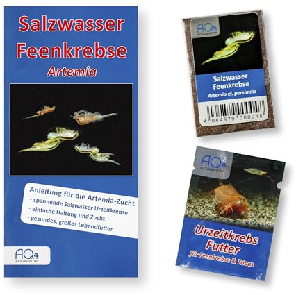 Artemia Zuchtset Klein A. cf. persimilis, Zuchtansatz, Futter und Anleitung | Mehr als 1.000.000 Eier für Beobachtung und Lebendfutterzucht; Komplett für Zucht und Aufzucht, Urzeitkrebse züchten