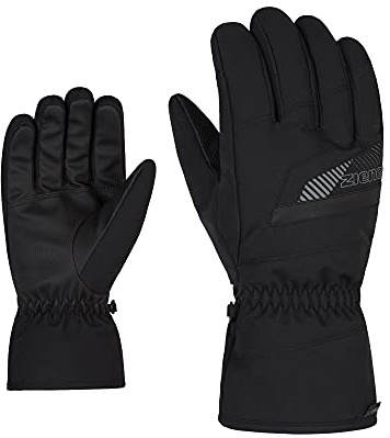 Ziener Herren Gordan Ski-Handschuhe/Wintersport | wasserdicht atmungsaktiv, Black/Graphite, 9,5