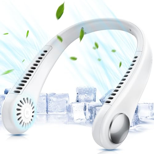 ITHKY Neck Fan, Portable Hands Free Bladeless Mini Fan With 360° Cooling Airflow, USB Rechargeable Personal Quiet Wearable Fan, 3 Wind Speed for Sports Outdoor Indoor