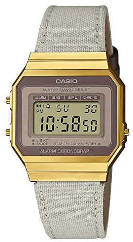 Casio Collection Vintage Unisex Digital Uhr mit Stoff Armband