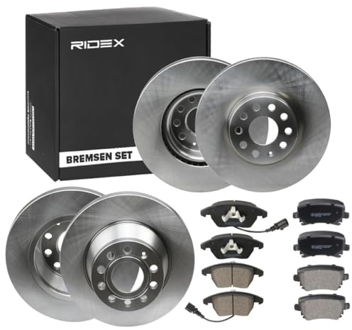 RIDEX Bremsenset Vorne Hinten 312,0mm 312mm 282,0mm Bremsscheiben und Bremsbeläge Kompatibel mit VW Golf 6 5K1 Belüftet