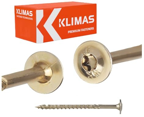 KLIMAS Torx Lot de 25 vis à bois 8 x 140 mm TX40