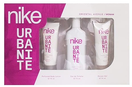 NIKE - Oriental Avenue Colonia 100 ml + Gel de Baño 75 ml + Crema Corporal 75 ml, Estuche de Regalo Mujer, Eau de Toilette Femenina, Aroma Gourmand Oriental, Fragancia Fresca, Elegante y Duradera