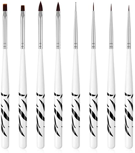 Hanyousheng Gel Pinsel für Nägel, 8 Stück Nagellackbürsten-Set? UV-Gel Nail Art Pinsel, Acryl Nagel Pinsel, Präzise und Professionelle Werkzeuge für den Malersalon.