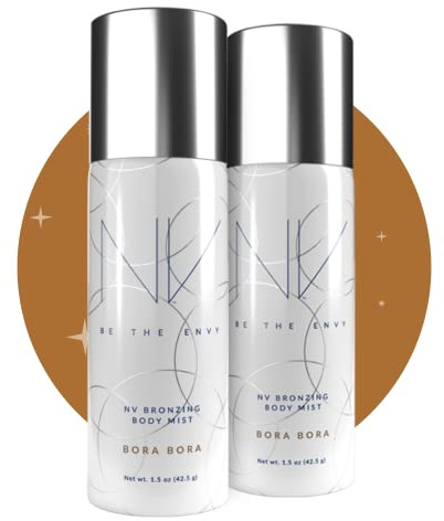 Be the Envy NV Bronzing Body Mist | Bora Bora | Buildable Coverage | Lightweight, Smooth Airbrush Finish | Moisturizing Treatment with Antioxidant Vitamins & Botanicals | 2 Can Set | 1.5 oz Each