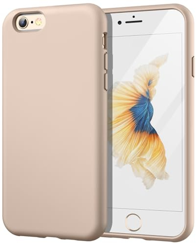 JETech Silikonhülle für iPhone 6s Plus/6 Plus 5,5 Zoll, seidig-weiche Touch-Ganzkörper-Schutzhülle, stoßfeste Abdeckung mit Mikrofaser-Futter (Gold)