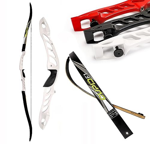 surwolf 68 Bogenschießen Takedown Recurve Bogen 18~38LBS Wettbewerb Recurvebogen Set Erwachsene Wettbewerb Bogen Recurvebogen Sportbogen (22lbs, Weiß)