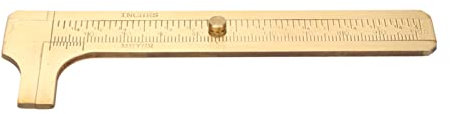 Messing-Messschieber mit Doppelter Skala für Heimwerkerarbeiten, Tragbarer Mini-Taschenmessschieber, Hohe Genauigkeit, Einfach zu Bedienen (0-100mm)
