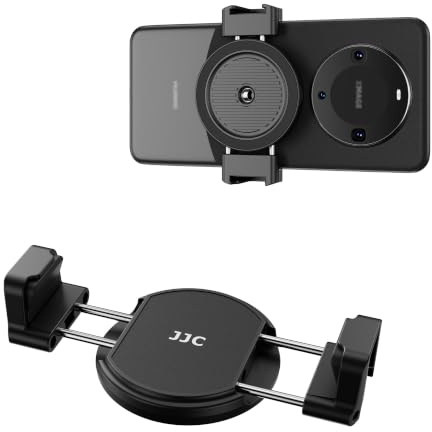 JJC Magnetic Universal Tripod Mount Holder with 56-95mm Adjustable Clamp | Adjustable range 55-95mm, Clip & Remove at Anytime, Vlog film making & selfie, Black