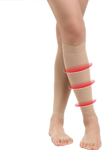 Waden Medizinische Kompressionsstrümpfe Damen Herren Wadenbandage Thrombosestrümpfe Ohne Fuß Waden Kompression,A,XL