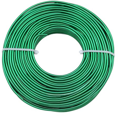 Uxney Schmuckdraht,2mm Dicke Aluminium Basteldraht, Schmuckherstellungsdraht, Metalldraht für Bastelarbeiten, Aluminiumdraht, Draht, DIY, Metallhandwerk, Kunstdrähte (Grün, 30Meter)