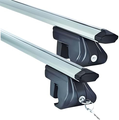 Dachgepäckträger Auto - Dachträger Universal VDP Trax XL | Auto Dachträger offene Reling | Dachträger für Reling abschließbar | Aluminium Grundträger Dachreling bis 90kg - 135 cm Länge